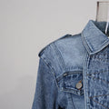 Personalized Street Denim Jacket 2025 New Fashion Ruffled Edge Single Breasted Lapel Denim Coat For Women Jeans