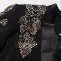 Luxury Diamond Slim Suit Blazer 2026 Autumn New Style Deep V Single Button Black Formal Jacket Coats