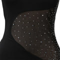 Sexy Rhinestone Jumpsuit Luxury for Women Long Sleeve Sheer Mesh Patchwork Skinny Night Birthday Party Club Romper Overalls