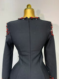 Luxury Birthday Women Celebrity Sexy Long Sleeve V Neck Rhinestone Black Bandage Dress 2025 Elegant Evening Club Party Dresses