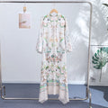Vintage Women's Printed Long Dresses Loose O-neck Flared Half Sleeve Big Hem Wide Female Dresses 2026 Summer Lady Elegant Robes