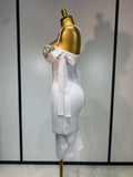 Women Sexy Backless Pearl Diamonds Crystal Bodycon Bandage Dresses Celebrity Elegant Evening Party Club Dress Vestido