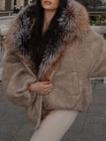 Vintage Pocket Women Jackets Hooded Long Sleeve Chic Loose Jacket for Casual Streetwear Occasion Winter Fashion New
