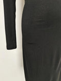 Black Turtleneck Backless Maxi Dresses Female Long Sleeve Slimming Minimalist High End Style for Luxury Cocktails