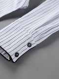 Elegant Striped Women Shirts Lapel Collar Long Sleeve Fit Shirt for Office Work Business Meeting Wear Fashion New