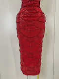 Elegance Pearl Beading Sequins Sleeveless Sexy Strap Bodycon Long Dress Women Celebrate Evening Party Birthday Outfit Vestido