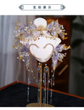 Fantasy Mermaid Princess Hair Crown Exotic Beautiful Liquid Flower Forehead Ornament Traditional Chinese Hanfu Hair Accessory