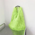 00s Cool Y2k Street Girls Hot Fluffy Furry Shoulder Bag Women Luxury Brand Fashion Faux Fur Hobos Big Tote Bag Harajuku Handbags