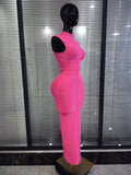 Women Sexy Sleeveless O-Neck Bodycon Long Bandage Dress Elegant Evening Party Cocktail Fashion Homecoming Outfit