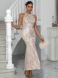 Real Photo Women Sequin Wedding Dresses Backless Bodycon Maxi long Dress Sexy Summer Luxury Club Evening Party Prom Dresses