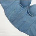 Sexy Denim Women's Corset Top Slim V-neck Sleeveless Backless Buttons Sling Vest 2026 Summer Lady Chic All-match Bustier