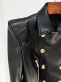 2026 New Slim Double Dreasted Pu Faux Leather Short Jacket with Belt Streetwear Female Retro Moto Biker Coat Outwear