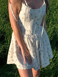 Sexy Floral Print Pleated Dress Women Fashion Straps Sleeveless Slim Elegant Party Dress Female Summer New Commuting Dress