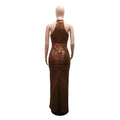 Runway Halter Formal Dresses for Women Sexy Elegant Evening Gowns Split Thigh Bodycon Maxi Wedding Guest Long Dresses