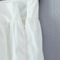 Solid Two Piece Set Dor Women Square Neck Sleeveless Top High Waist Loose Skirts Sets Female Fashion