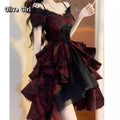 Olive Girl Red Embroidered Lolita Dress for Ren Faire 2026 Fairycore Photoshoot Everyday Wear S-XL XS-3XL Plus Size Hand Embroidered Dramatic Silhouette Romantic Editorial Not Costume Lolita Dress Chinese Heritage Fashion Women