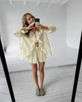New Casual Shorts Two-piece Set Women's Ruffled Loose Tie Top Simple Shorts Set Office Lady Summer Female Shorts Set