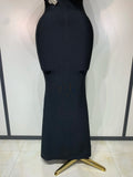 Women Sexy One Shoulder Sparkly Diamonds Long Bodycon Bandage Dresses Luxury Birthday Party Celebrity Elegant Knitted Clothing