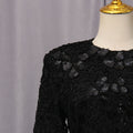 Solid Color Elegant Party Vestido Women'S Spliced Mesh Sequin Slim Long Sleeved Maxi Long Dress