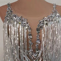 High-end Fashion, Glam Sticky Diamond Tube Top, Rhinestone Chain, Waist Skirt Set, Bar Nightclub Dress Body Transparente Flecos