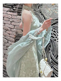 Olive Girl Romantic Qipao for Garden Wedding 2026 Fairycore Photoshoot Everyday Wear S-XL XS-3XL Plus Size Romantic Garden Party Editorial Not Costume Qipao Cheongsam Chinese Dress Chinese Heritage Fashion Women