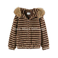 2026 Winter Hooded Striped Teddy Fur Coat Women Brand Street Fashion Girls Oversized Faux Lamb Fur Jacket Warm Overcoat