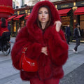 Women Fur Coat Women 2025 Plush Red Bomber Jacket Solid Crop Long Sleeve Jacket Warm Winter Coats Female Casual Coats