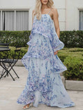 Solid Loose Spliced Printing Dresses for Women Square Collar Sleeveless French Romantic Dress Female Summer Fashion Style