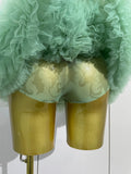 Women Birthday Party Costume Bar Nightclub Singer Sexy Stage Performance Outfit Sparkly Green Diamonds Mesh See Through Bodysuit