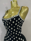 Women Luxury Diamonds Sleeveless Bodycon Bandage Mini Dress High Street Celebrate Evening Prom Club Elegant Birthday Party Dress
