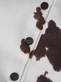 Cow Print Short Slimming Coat for Women Lapel Long Sleeve Patchwork Single Breasted Street Jacket Female Autumn New