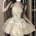 Olive Girl Dramatic Lolita Dress for Ren Faire 2026 Fairycore Photoshoot Everyday Wear S-XL XS-3XL Plus Size Dramatic Silhouette Romantic Cottagecore Editorial Not Costume Lolita Dress Chinese Heritage Fashion Women