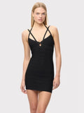 Black Purple Spaghetti Strap Women Mini Bandage Dress Bodycon Sexy Bodycon Party Club Dress XL Classic Vestido