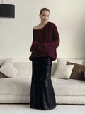 Women's Cable Knit Sweater V Neck Long Sleeve Oversized Loose Chunky Twist Pullover Tops Casual Autumn Retro Commute Top