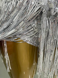 Sparkly Silver Rhinestones Pearl Tassels Bodysuit 2025 New Women Sexy Eveing Birthday Party Nightclub Stage Performance Costume