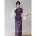Olive Girl Purple Romantic Qipao for Garden Wedding 2026 Fairycore Photoshoot Everyday Wear S-XXL XS-3XL Plus Size Romantic Garden Party Editorial Not Costume Qipao Cheongsam Chinese Dress Chinese Heritage Fashion Women