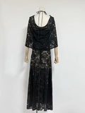 2026 New Banquet Evening Party Standing Collar Shawl Elegant Slimming Yellow Lace Dress Fashion Long Dress for Women