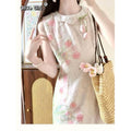 Olive Girl Romantic Qipao for Ren Faire 2026 Garden Wedding Fairycore Photoshoot Everyday Wear S-XXL XS-3XL Plus Size Romantic Cottagecore Garden Party Editorial Not Costume Qipao Cheongsam Chinese Dress Chinese Heritage Fashion Women