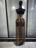 Black Color Women Sexy Halter Shining Rhinestones Mesh See Through Bodycon Bodysuit Bar Dancer Singer Performance Costumes