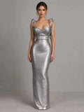 Women Sleeveless Bodycon Bandage Corset Long Dress Celebrity Elegant Gold Evening Party Luxury Birthday Dress Vestidos