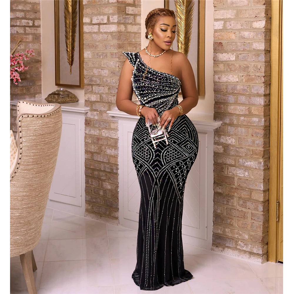 Elegant and Beautiful Occasion Dresses 2026 Luxury Rhinestone Pearl Party Night Evening Gown Dresses for Special Events