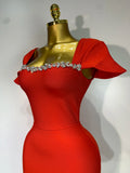Celebrity Elegant Bandage Long Party Dress 2025 Women Sexy Square Collar Stretch Evening Prom Gown Club Luxury Birthday Dresses