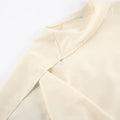 French Elegant Solid Blouse for Women Irregular Neck Patchwork Ribbon Long Sleeve Minimalist Shirt Female Spring