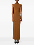 Sexy Draped Cross Elegant Dress Women Summer Turtleneck Sleeveless Backless Street Sexy Fashion Long Bodycon Dress