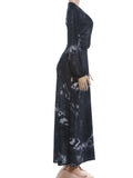 Tiger Stripe Print Long Dress Woman Autumn Trend Deep V-Neck Backless Lantern Sleeve Beach Party Elegant Vestidos