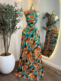2026 New Women O-neck Sleeveless Floral Print Mermaid Maxi Dress Evening Birthday Beach Sexy Night Party Long Dresses
