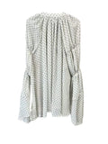 Polka Dot See Through Blouse for Women Deep V Neck Long Sleeves Irregular Design Loose Shirt Female Fashion Clothes