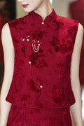 New Chinese Style Improved Sleeveless Wedding Cheongsam Autumn New High-end Wedding Banquet Toast Dress Women Qipao Dress