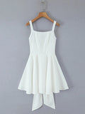 Sexy Hotsweet Mini Dress for Women Square Collar Sleeveless Slimming High Waist Spliced Bowknot Dresses Female New