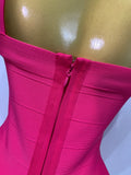 Women Sexy Backless Pink Bodycon Mini Bandage Dresses Elegant Evening Party Luxury Birthday Nightclub Cocktail Prom Gown